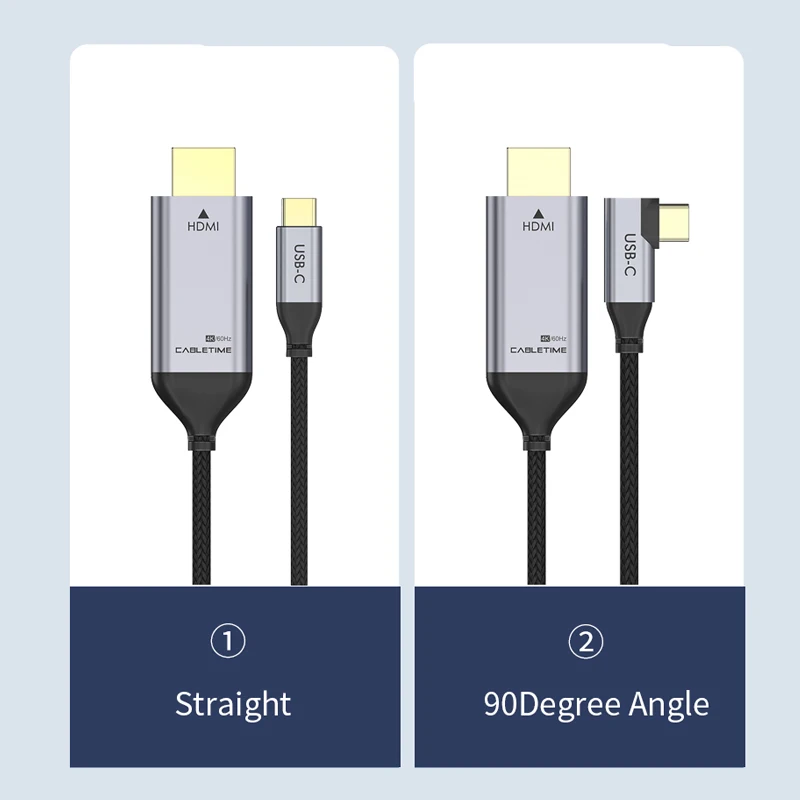 CABLETIME Тип USB C на HDMI кабель-Переходник портом Thunderbolt 3 конвертер для MacBook Huawei Mate 30 Pro