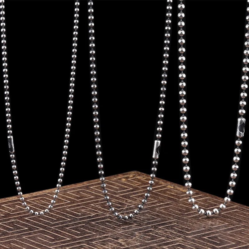 Цепочка унисекс из тайского серебра 2 5 пробы ожерелье круглых бусин мм 3 4 простая