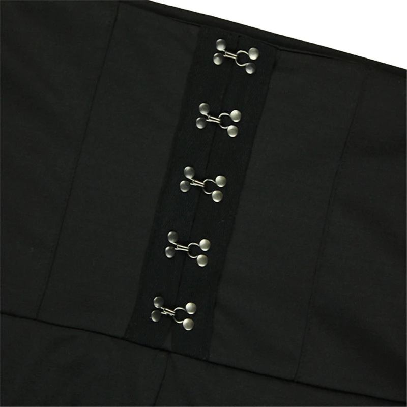 

Fashionable Women Clothes Korean Summer High Waist Button Black Pencil Pants Culottes Fluid Trousers Slimming Sheathing Leggings