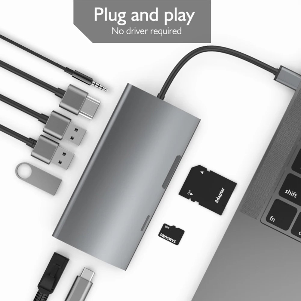 USB хаб 11 в 1 C HDMI VGA RJ45 3 0|USB-хабы| |