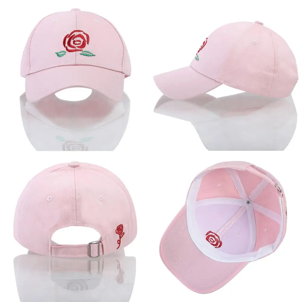 Бейсболки WELROG с цветочной вышивкой однотонные кепки красной розой Утконос шапки