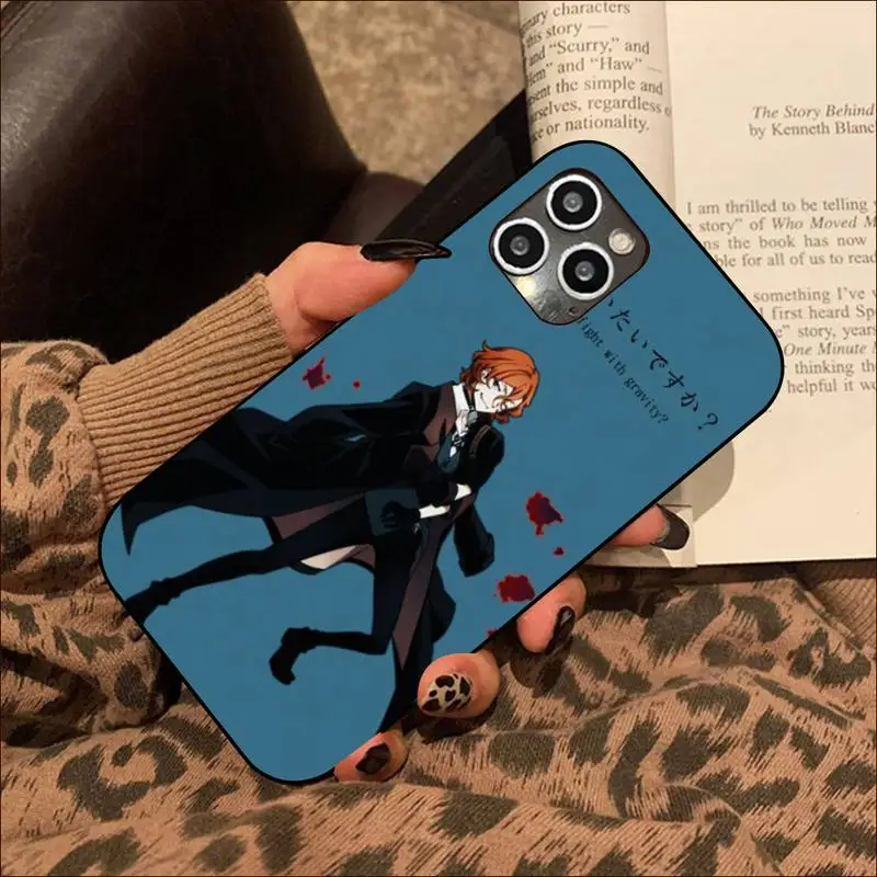 Bungo бродячие собаки тёмный Осаму дазай чехол для телефона iphone 13 8 7 6S Plus X 5S SE 2020 XR 11 12