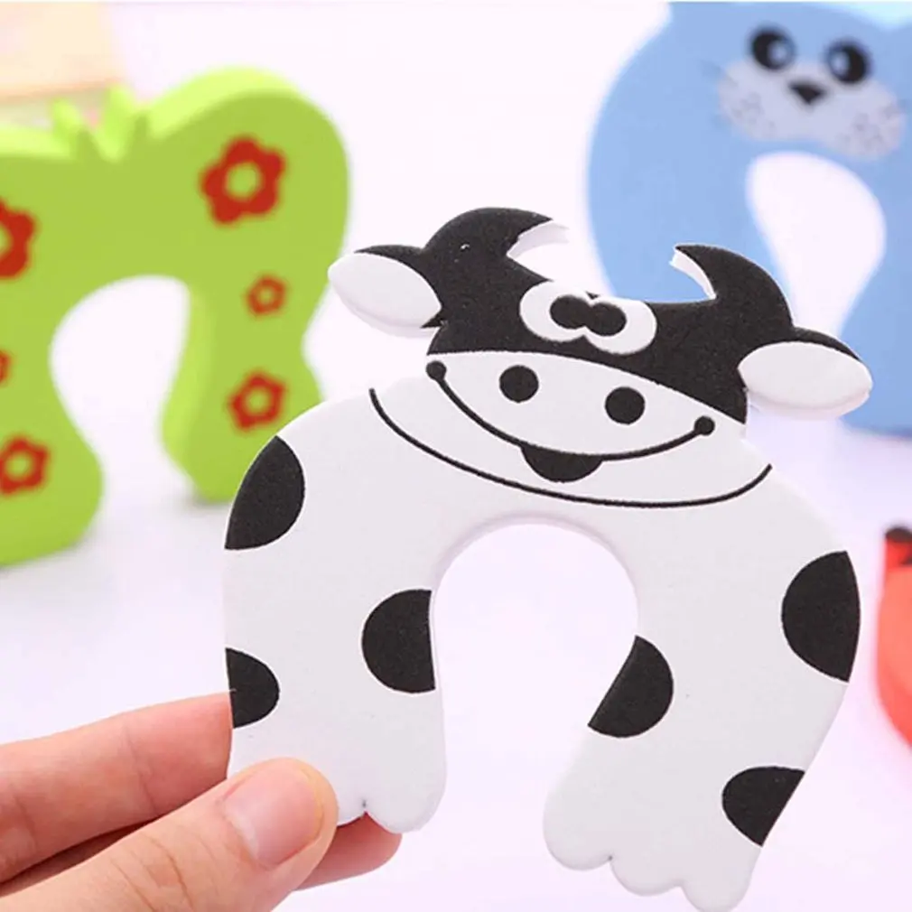 

1PC Kids Baby Cartoon Animal Jammers Stop Edge Corner Guards Door Stopper Holder lock baby Safety Finger Protector Random Color