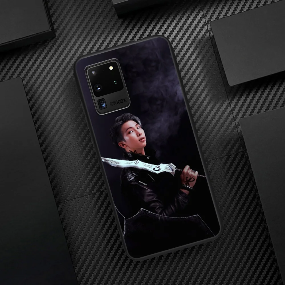 

Bangtan Boys Nam Joon Kim Phone Case Cover Hull For Samsung Galaxy S 6 7 8 9 10 e 20 Edge Note 8 9 10 Plus black Funda Silicone