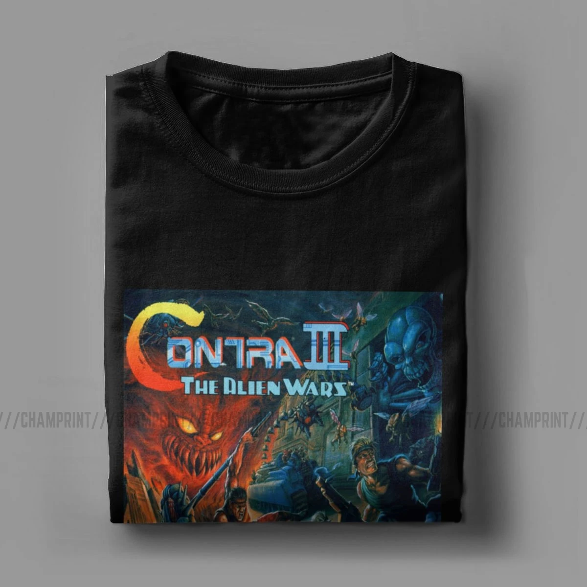 Men Contra III - Alien Wars T Shirts NES Retro Video Game Cotton Tops Funny Short Sleeve Crew Neck Tee Shirt 4XL 5XL 6XL T-Shirt | Мужская