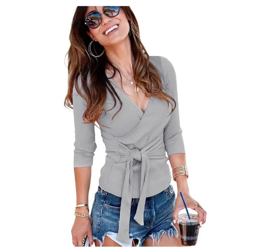 Женский трикотажный кардиган на пуговицах с V-образным вырезом | Женская одежда