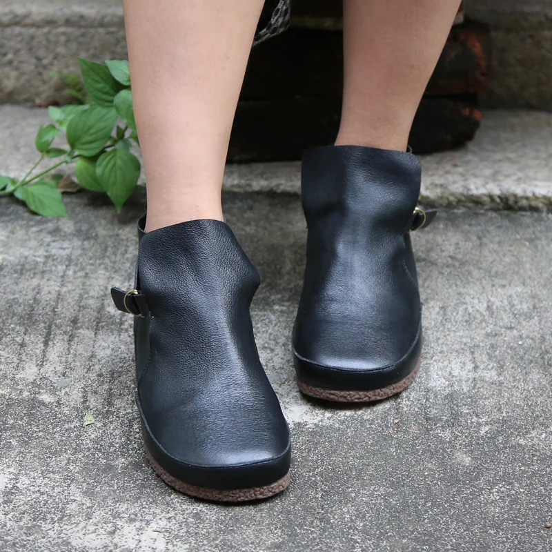 Женские ботильоны ручной работы удобные ботинки из натуральной кожи на мягкой