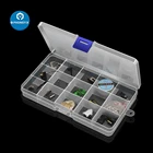 Многофункциональная Пластиковая Коробка для хранения с 15 отделениями для ремонта телефона, ювелирная серьга-винт, держатель, чехол, органайзер для дисплея