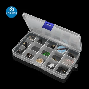 Многофункциональная Пластиковая Коробка для хранения с 15 отделениями для ремонта телефона, ювелирная серьга-винт, держатель, чехол, органайзер для дисплея