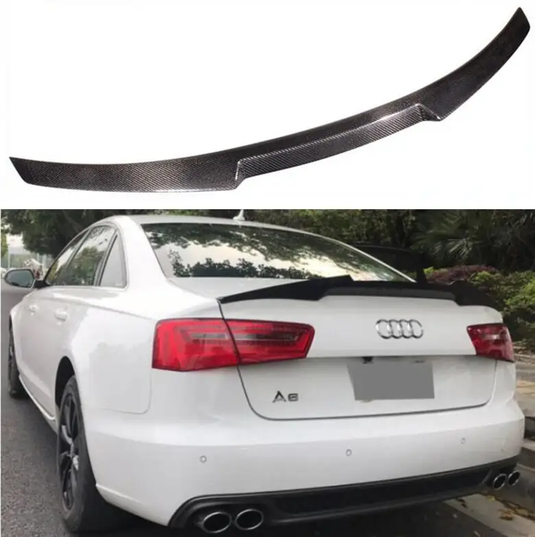 

High Quality M STYLE REAL CARBON FIBER REAR TAIL WING TRUNK LIP SPOILER FOR Audi A6 S6 SLINE C7 C7.5 2012-2018
