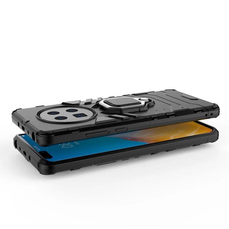 

Shockproof Armor Phone Case For Huawei Mate 40 Pro Plus Lite E P40 5G 4G Fashion Rugged Metal Holder Ring Stand Protection Cover