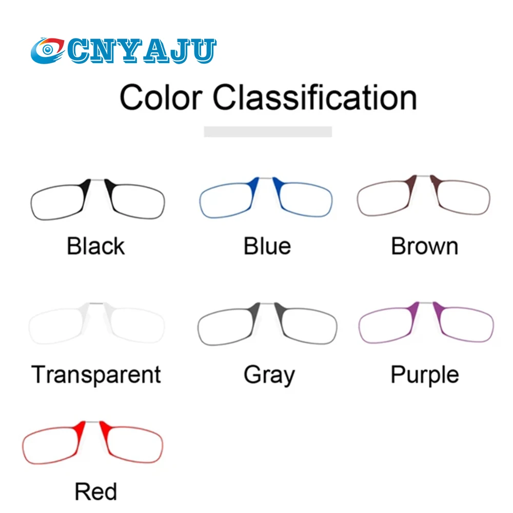 

CNYAJU Mini Keychain Reading Glasses Women Nose Clip On Thin Foldable Folding Diopter Glasses Men 1 1.5 2 Optics Eyeglasses Male