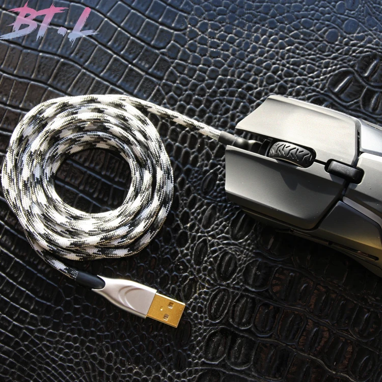 Гибкий кабель мыши созданный вручную из Паракорда магнитный щит мягкий Micro USB Type C