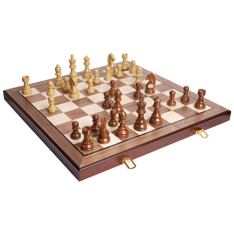 

Pieces International Chess Large Box Folding Wooden Chess Board Wood Luxury 52x52 Xadrez Tabuleiro Jogo Travel Games DL6GJX