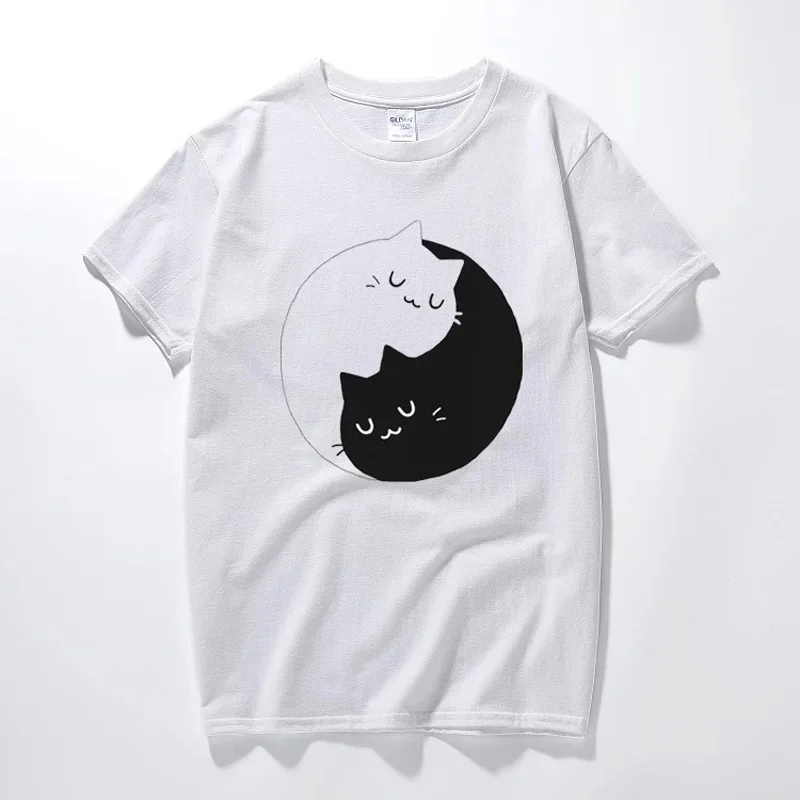 Футболка с котятами мяу я люблю кошек Crazy Cat Lady Sweet Yin Yang единорог хлопковая