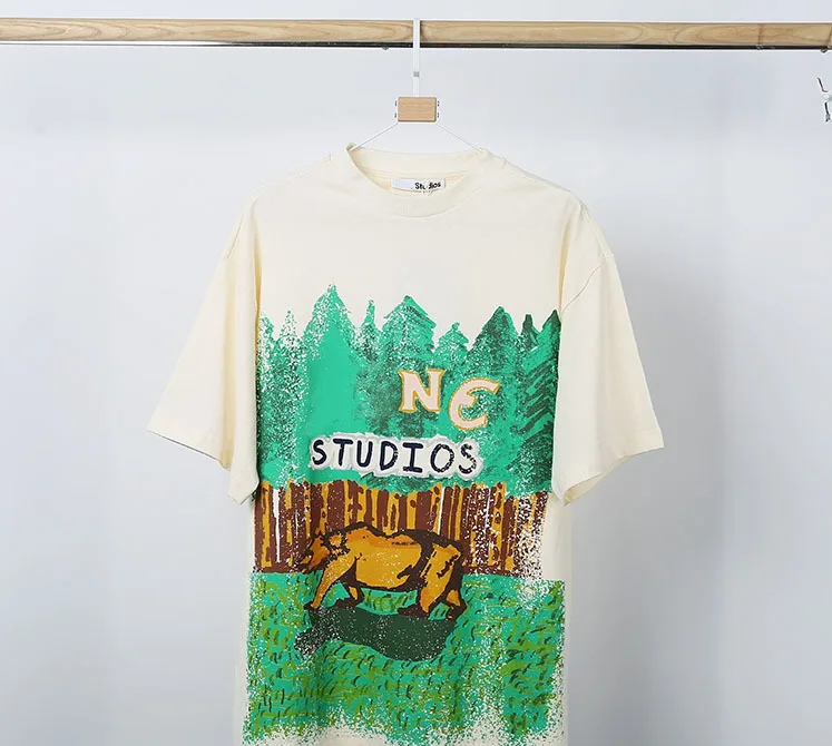 

Женская футболка, Новинка лета 2021, свободная футболка с круглым вырезом и рисунком из старого мультфильма для мужчин и женщин