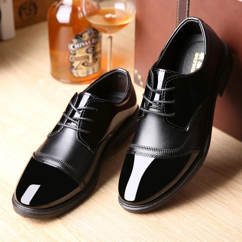 

2021 Spring Autumn New British Style Men's Dress Shoes Pointed Toe Slip-on Casual Derby Shoes Non-slip Anti-Odor for Wedding