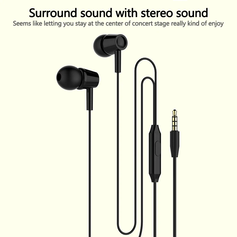 

Newest 3.5mm Wired Earphone For Phone Bass Sound Headset Stereo Earphone In Head Sport Music Earbuds Earpiece & Microphone