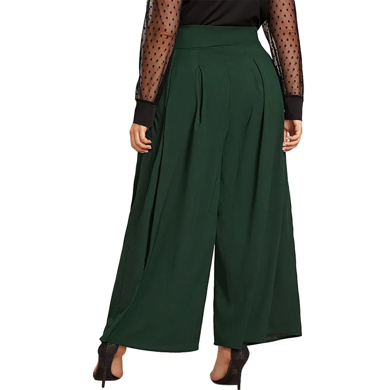 

Plus Size Womens Ladies Baggy Wide-Leg Pants Loose Harem Casual Solid Trousers