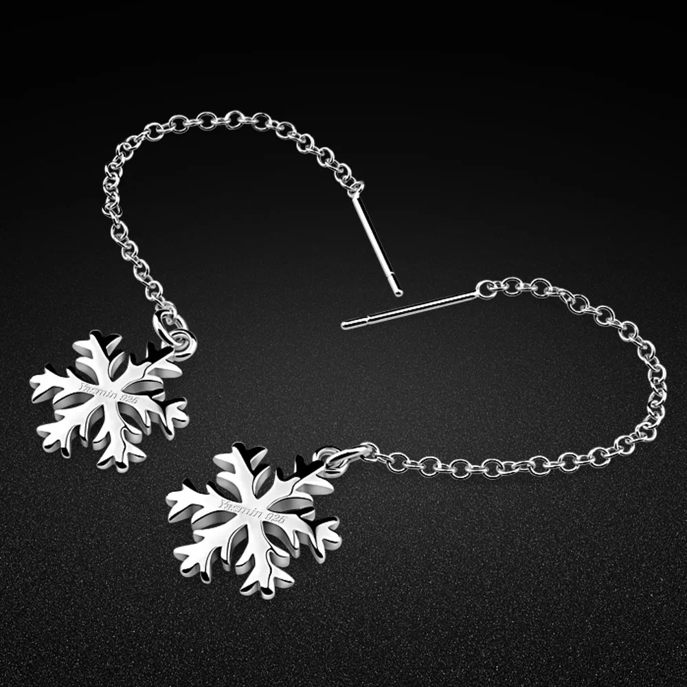 Серьги в виде снежинок из стерлингового серебра 925 пробы 100% оригинальные