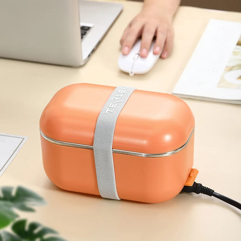 Fiambrera con calefacci&oacute;n el&eacute;ctrica de 110V/220V, contenedor calentador de almacenamiento de alimentos, vaporera port&aacute;til, Mini olla arrocera de grado alimenticio-0