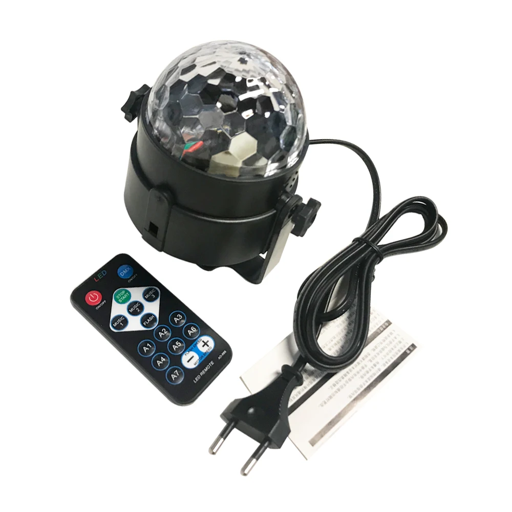 3 LEDs Magic Ball Disco Light Stage Lighting Effect with Remote Controller Auto Sound Control for DJ Concert Party | Лампы и освещение