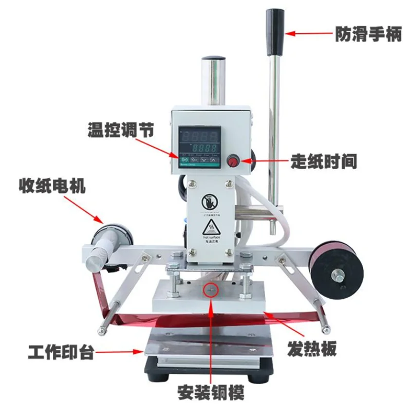 Manual PVC Card Embossing Hot Foil Stamping Machine with Custom Logo for Leather, Paper, Wood and Digital Materials image 2
