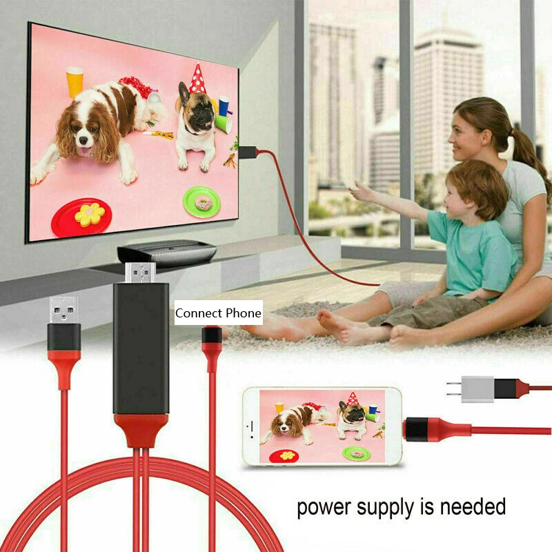 2 м 8 контактный HDMI TV HDTV AV видеокабель 1080P с USB зарядкой для iPad iPhone X XS MAX XR 6 7 Plus 5