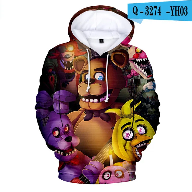 3dwy-500 Fnaf/толстовки с 3d толстовки г. Новая толстовка с капюшоном для мальчиков FNAF верхняя одежда «пять ночей с Фредди», куртка, пальто Топы с рисунками Fnaf - Цвет: 3dwy-500