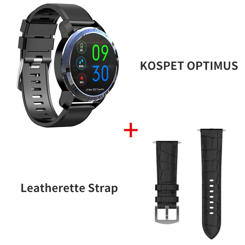 Leatherette Strap Смарт-часы KOSPET Optimus, 2 ГБ, 16 ГБ, wifi, 8,0 МП, камера IP67, водонепроницаемые, две системы, 800 мАч, gps, 4G, Смарт-часы для мужчин, Android, sim-карта - Цвет: Leatherette Strap