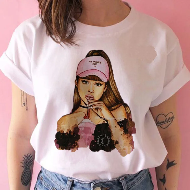 

Женские футболки, трендовая Повседневная футболка в стиле Харадзюку для девочек, топы, женская футболка с коротким рукавом, женская футболк...