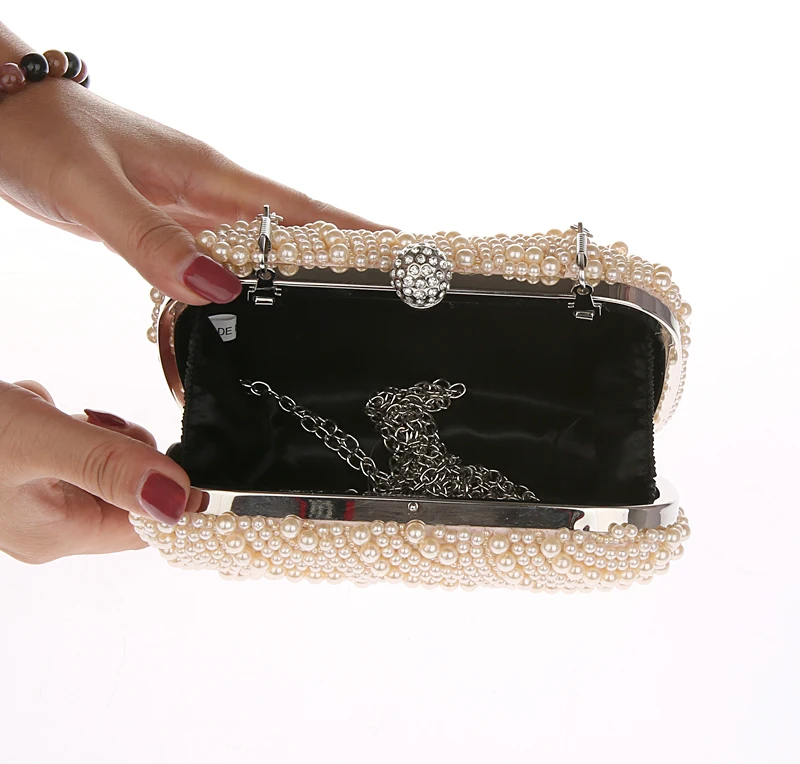 Женский Вечерний Клатч бежевого и черного цвета Свадебный Кошелек праздничная