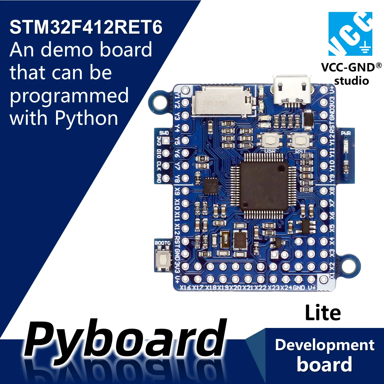 Демонстрационная плата pyboard V1.1 PYB V11 STM32F412RET6 модуль ядра Cortex-M4 микропитон v1.1 |