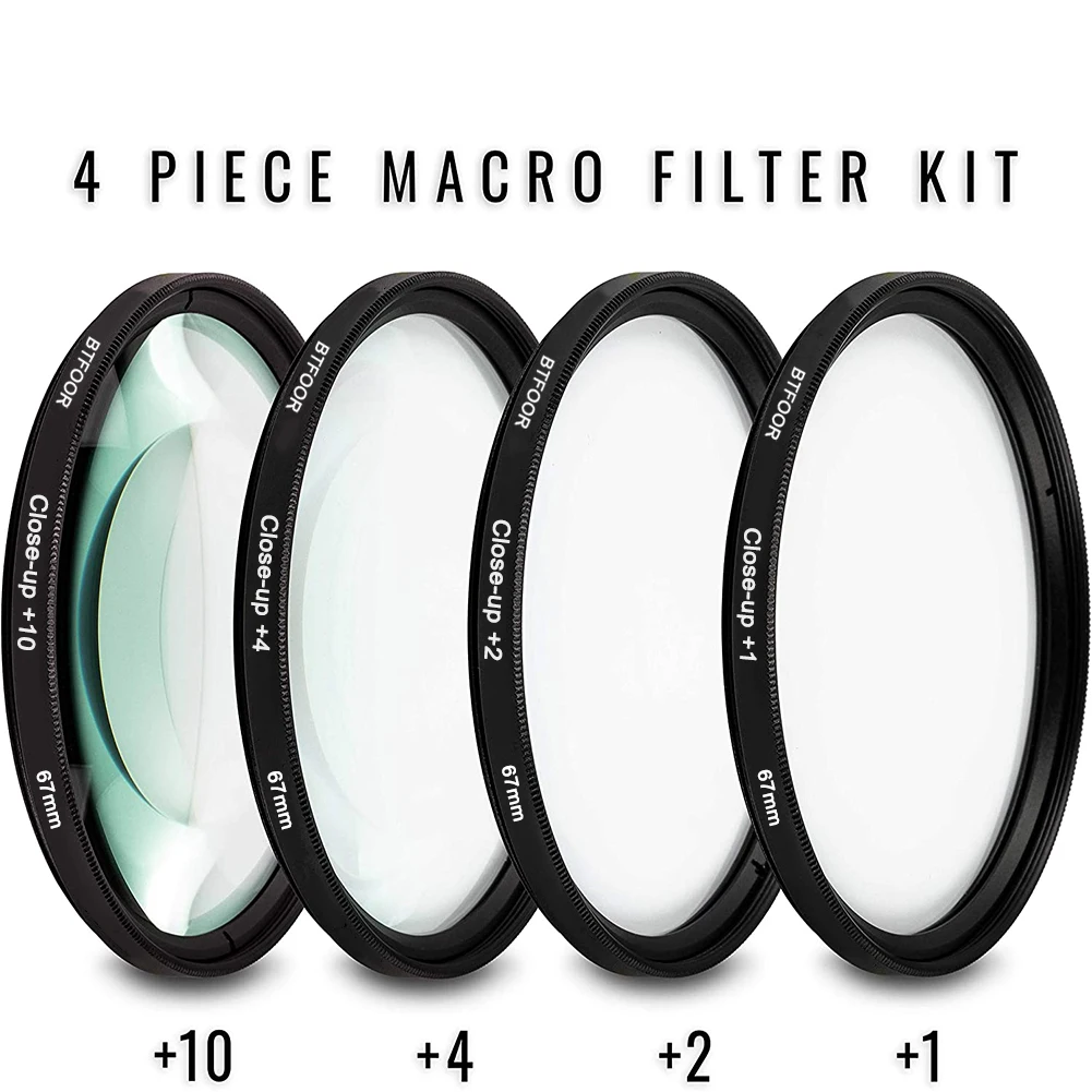 BTFOOR Макросъемка фильтр 49 52 55 58 67 72 77 82 мм для камеры Canon объектив Eos M50 6d 600d Nikon D3200 D3500