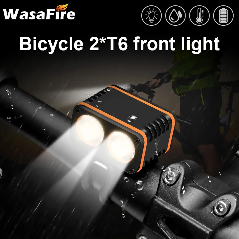 

2* T6 LED Bicycle Light USB Bike Front Light 800LM MTB Bicycle Headlamp IPX6 Waterproof Smart Temperature Control Cycling Lanter