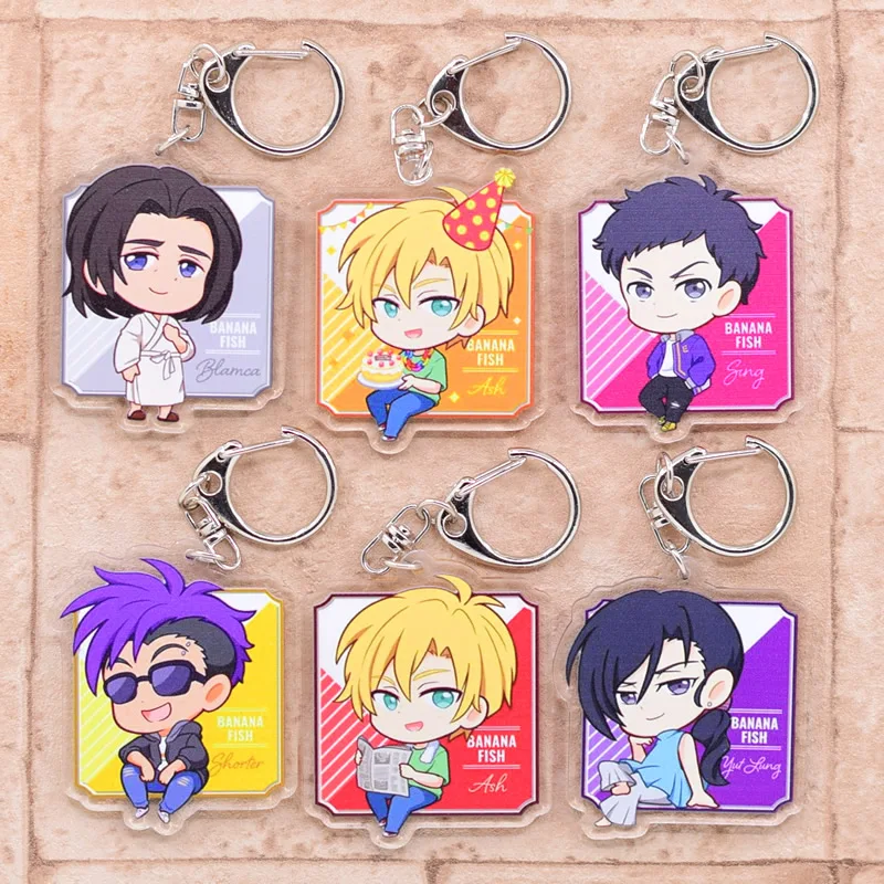 Двусторонний акриловый брелок для ключей Akimi Yoshida в виде банана Лидер продаж |
