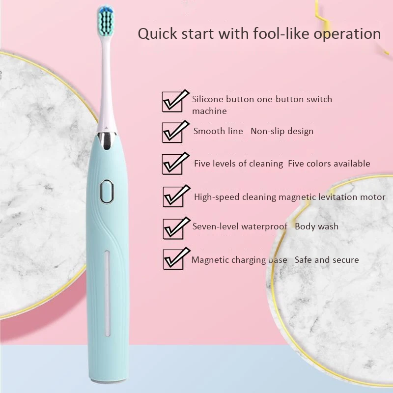 

Electric Toothbrush Rechargeable Waterproof Teeth Brush Sonic Toothbrush Smart Timer Adult Brush USB Toothbrushes