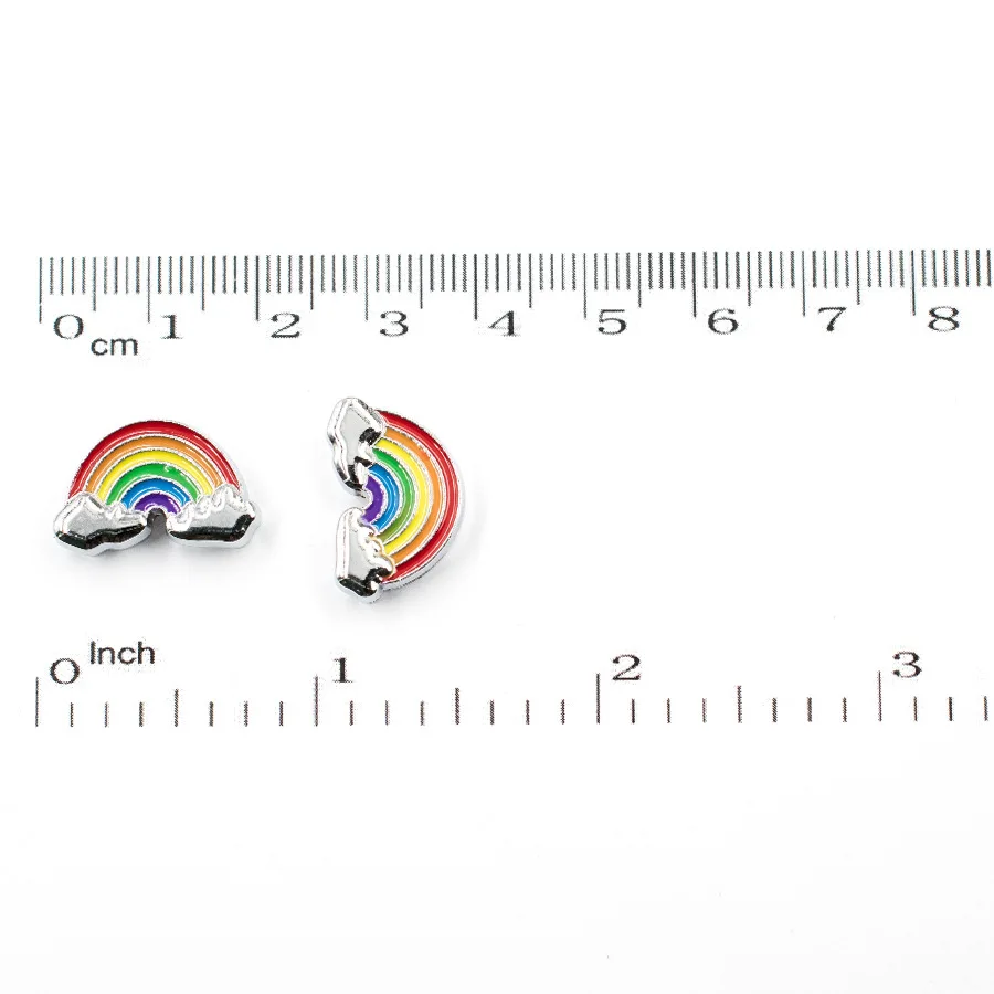 10pcs/lot Rainbow Slide Beads Colorful Alloy Enamel Charms For 8mm Bracelet Wristband Necklace Keychain DIY Jewelry Making | Украшения и