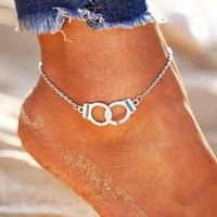 new summer fashion handcuffs anklet simple personality women beach anklet handcuffs pendant bracelet anklet