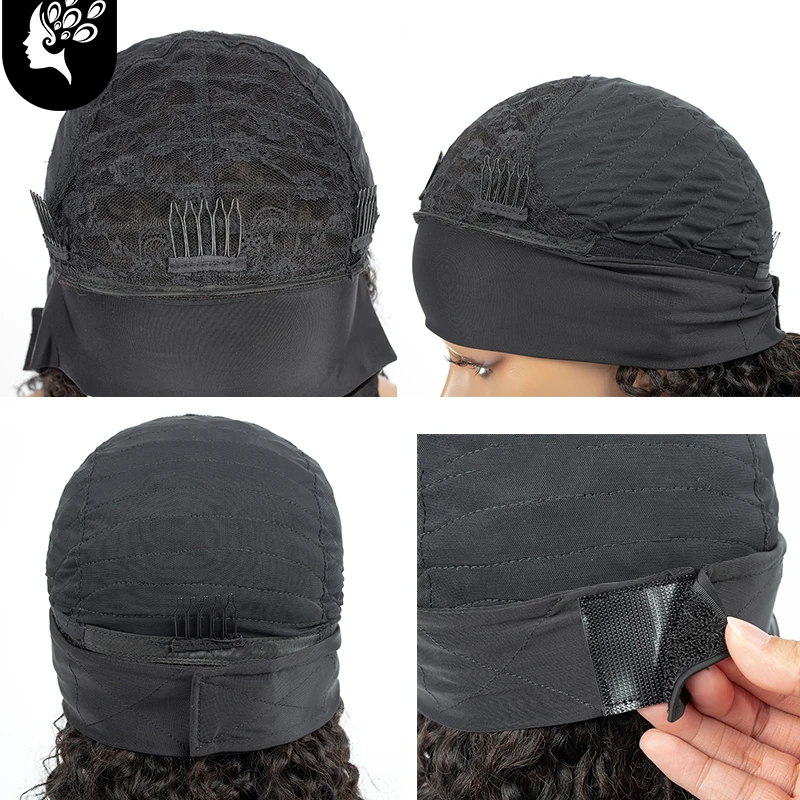 

Women Long 20" Cruly Deep Wave Headband Wig 60% Human Hair Blend Synthetic Black Lady Hairpieces Femail Cosplay Wig Your Beauty