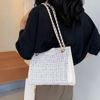 sequins square tote bag 2020 fashion new high quality wool womens designer handbag chain shoulder messenger bag travel bag