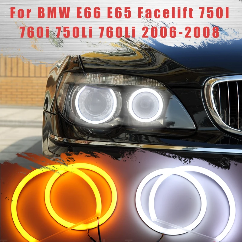 

LED SMD Cotton Light Switchback Angel Eye Halo Ring DRL Kit for BMW E66 E65 Facelift 750I 760i 750Li 760Li 2006 2007 2008