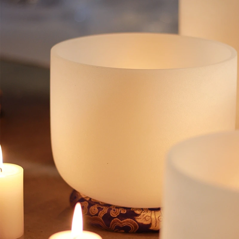 Чакра в форме сердца 432 Гц 8 дюймов Note F матовая кварцевая Хрустальная Поющая чаша