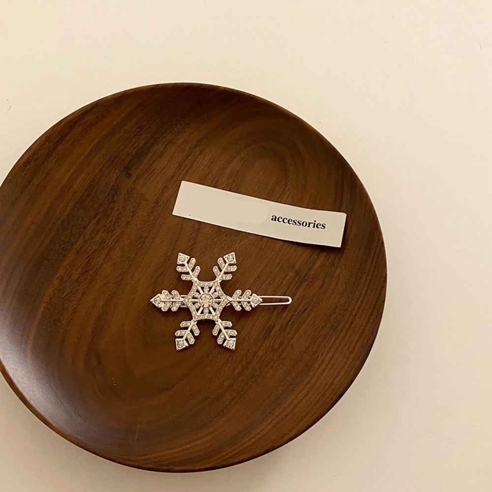 Женские блестящие металлические заколки Стразы со звездами и снежинками заколка