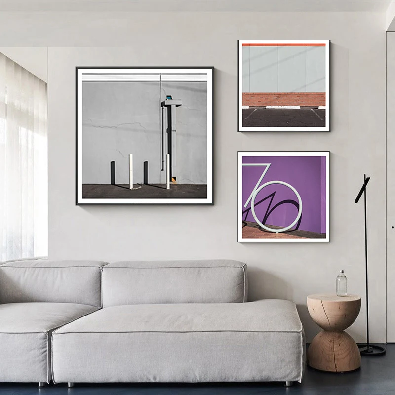 Картина на холсте с изображением городской архитектуры абстрактный постер