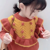 beautiful pullover knitting kids sweaters spring winter baby girls warm tops thicken bottoming children clothes high quality