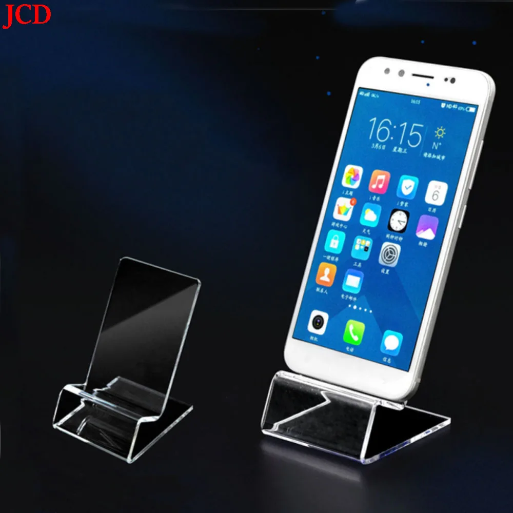 jcd transparent acrylic card holder cell phone display stand office desk accessories card clip market exhibition display bracket free global shipping