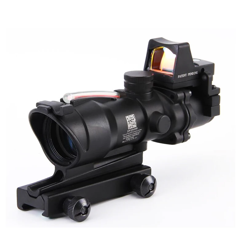 Тактический ACOG 4x32 оптический прицел в красный горошек для охоты 20 мм рельсовое