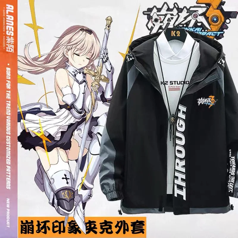 

Anime Honkai Impact 3 Yae Sakura Cosplay Costume Print Long Sleeve Fashion Jacket Coat Game Clothes Unisex Hoodie Zipper Hoode