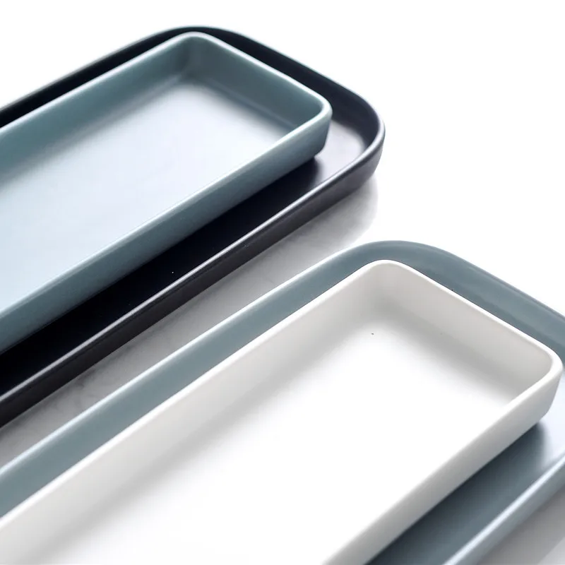 Минималистичная длинная обеденная тарелка в скандинавском стиле кухонная